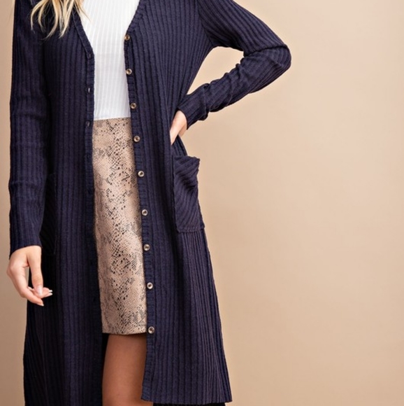 BOGO FREE! Navy ribbed long cardigan - Picture 8 of 8